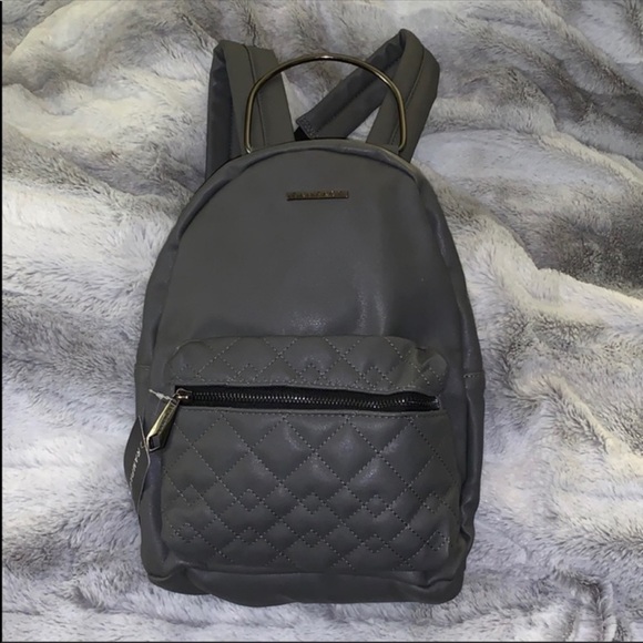 Rampage Handbags - Metal Handle Vegan Leather Quilted Backpack Purse